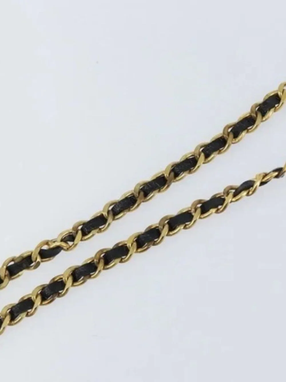 CHANEL Chain Belt metal Gold CC Auth bs32091